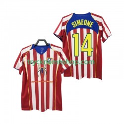 Atlético Madrid SIMEONE 14 2004 2005 Tröja Retro 1:a Matchställ Män Kortärmad