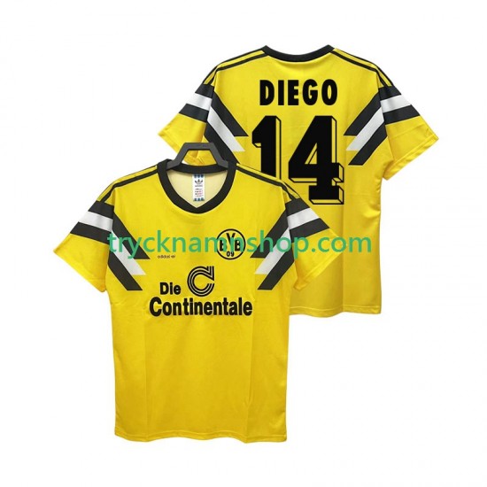 Borussia Dortmund DIEGO 14 DFB-POKAL 1989 Tröja Retro 1:a Matchställ Män Kortärmad