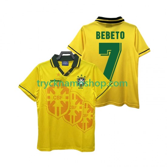 Brasilien BEBETO 7 1994 Tröja Retro 1:a Matchställ Män Kortärmad