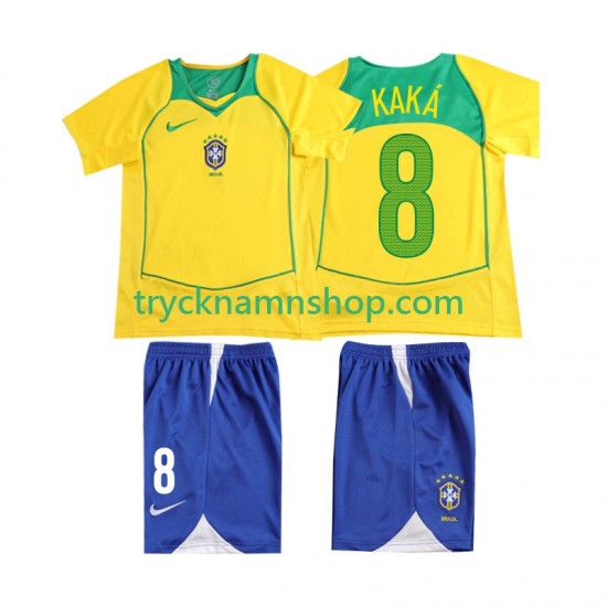 Brasilien KAKA 8 2004 Tröja Retro 1:a Matchställ Barn Kortärmad
