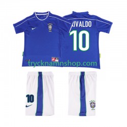 Brasilien RIVALDO 10 1998 Tröja Retro 2:a Matchställ Barn Kortärmad