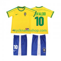 Brasilien RIVALDO 10 1998 Tröja Retro 1:a Matchställ Barn Kortärmad