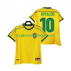 Brasilien RIVALDO 10 1998 Tröja Retro 1:a Matchställ Män Kortärmad
