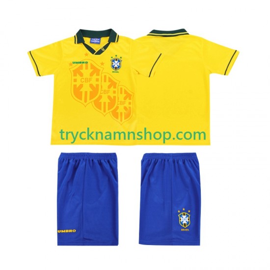 Brasilien 1994 Tröja Retro 1:a Matchställ Barn Kortärmad