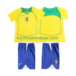Brasilien 2004 Tröja Retro 1:a Matchställ Barn Kortärmad