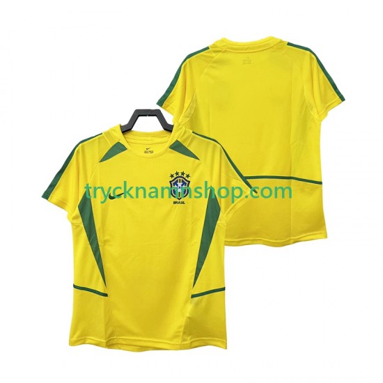 Brasilien 2002 Tröja Retro 1:a Matchställ Män Kortärmad