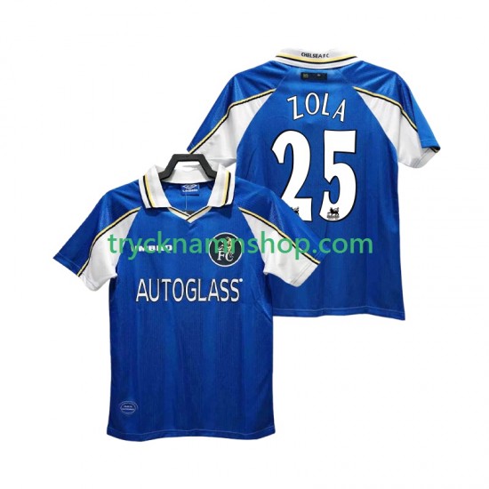 Chelsea ZOLA 25 1997 1999 Tröja Retro 1:a Matchställ Män Kortärmad