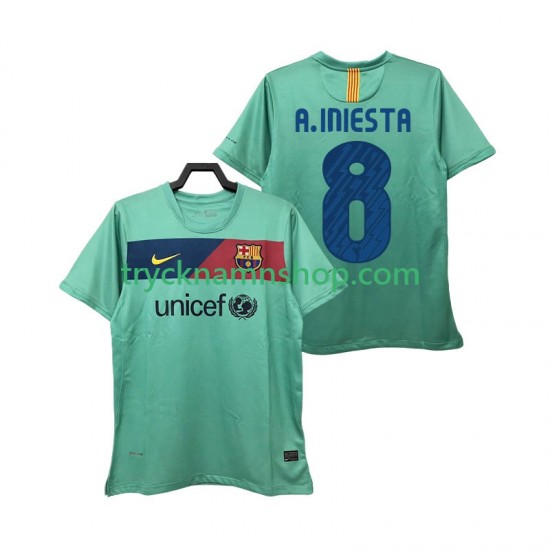 FC Barcelona A INIESTA 8 2010 2011 Tröja Retro 2:a Matchställ Män Kortärmad