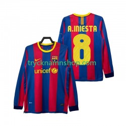 FC Barcelona A INIESTA 8 2010 2011 Tröja Retro 1:a Matchställ Män Långärmad