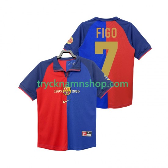 FC Barcelona FIGO 7 1990 2000 Tröja Retro 1:a Matchställ Män Kortärmad