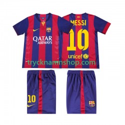FC Barcelona Lionel Messi 10 2014 2015 Tröja Retro 1:a Matchställ Barn Kortärmad