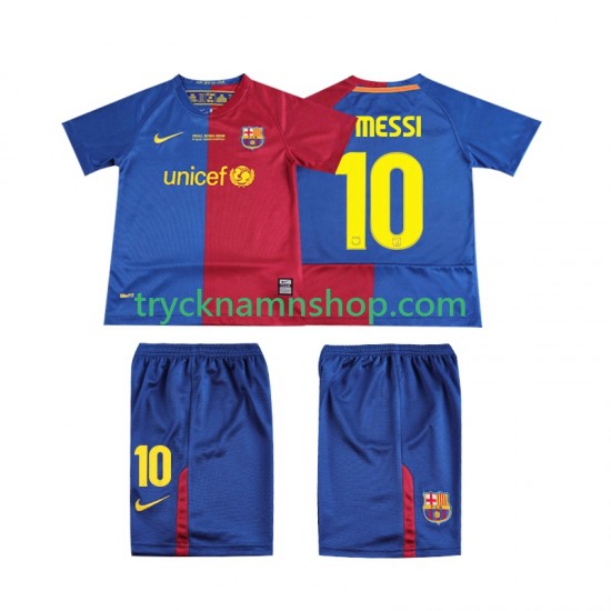 FC Barcelona Lionel Messi 10 Champions League 2008 2009 Tröja Retro 1:a Matchställ Barn Kortärmad