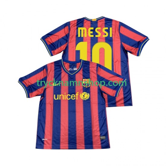 FC Barcelona Lionel Messi 10 2009 2010 Tröja Retro 1:a Matchställ Män Kortärmad