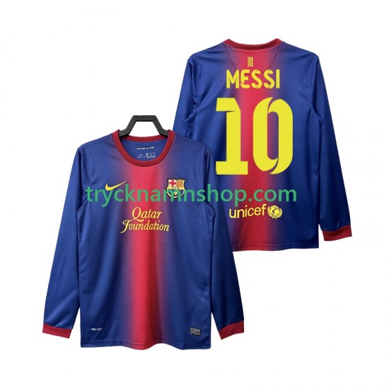 FC Barcelona Lionel Messi 10 2012 2013 Tröja Retro 1:a Matchställ Män Långärmad