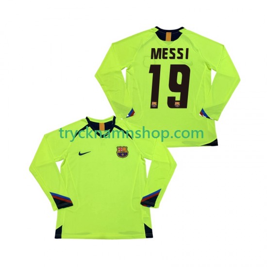 FC Barcelona Lionel Messi 19 2005 2006 Tröja Retro 2:a Matchställ Män Långärmad