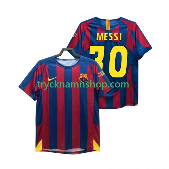 FC Barcelona Lionel Messi 30 Champions League 2005 2006 Tröja Retro 1:a Matchställ Män Kortärmad