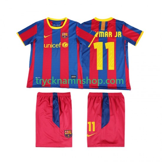 FC Barcelona Neymar JR 11 2010 2011 Tröja Retro 1:a Matchställ Barn Kortärmad
