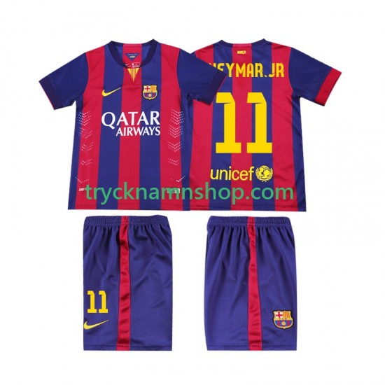 FC Barcelona Neymar JR 11 2014 2015 Tröja Retro 1:a Matchställ Barn Kortärmad