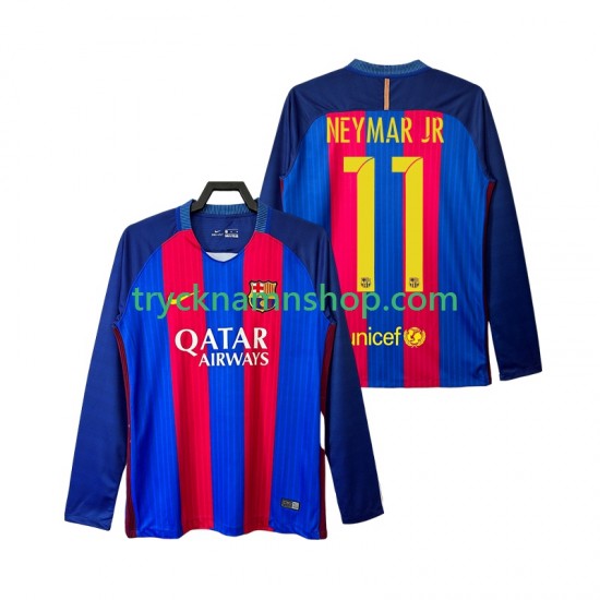 FC Barcelona Neymar JR 11 2016 2017 Tröja Retro 1:a Matchställ Män Långärmad