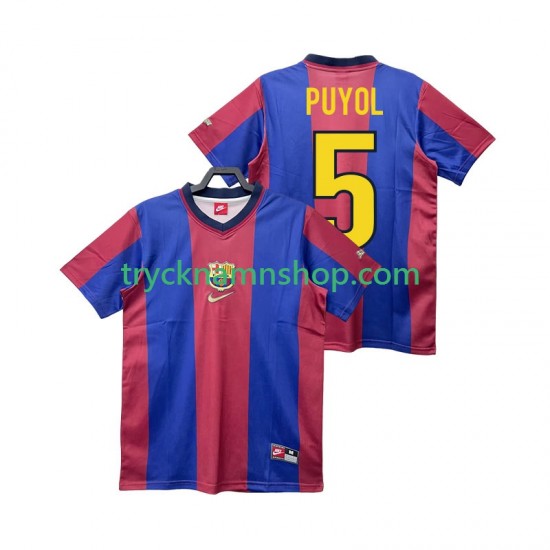 FC Barcelona PUYOL 5 1998 1999 Tröja Retro 1:a Matchställ Män Kortärmad