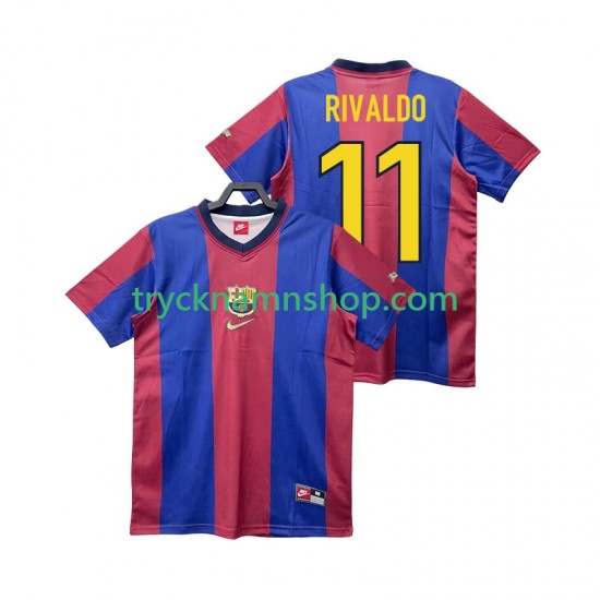 FC Barcelona RIVALDO 11 1998 1999 Tröja Retro 1:a Matchställ Män Kortärmad