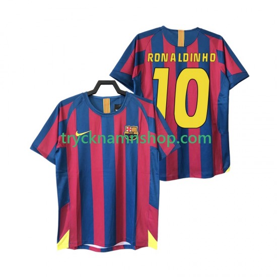 FC Barcelona RONALDINHO 10 2005 2006 Tröja Retro 1:a Matchställ Män Kortärmad