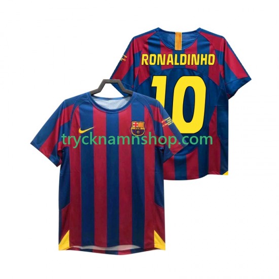 FC Barcelona RONALDINHO 10 Champions League 2005 2006 Tröja Retro 1:a Matchställ Män Kortärmad