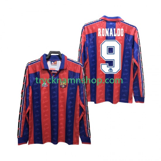 FC Barcelona RONALDO 9 1996 1997 Tröja Retro 1:a Matchställ Män Långärmad