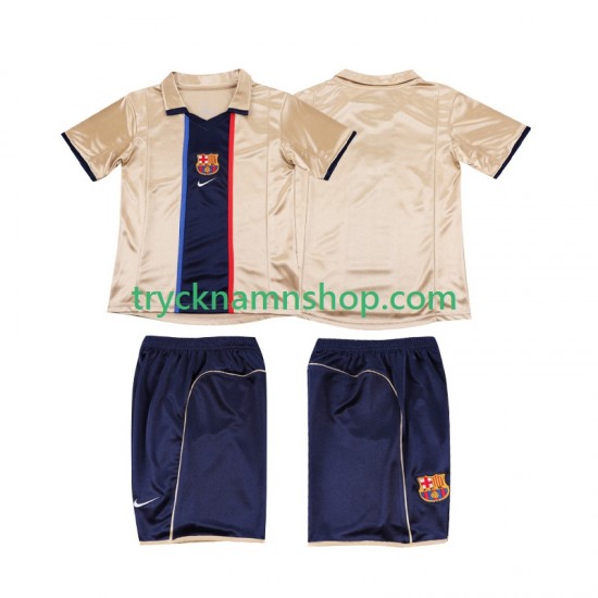 FC Barcelona 2001 2002 Tröja Retro 2:a Matchställ Barn Kortärmad
