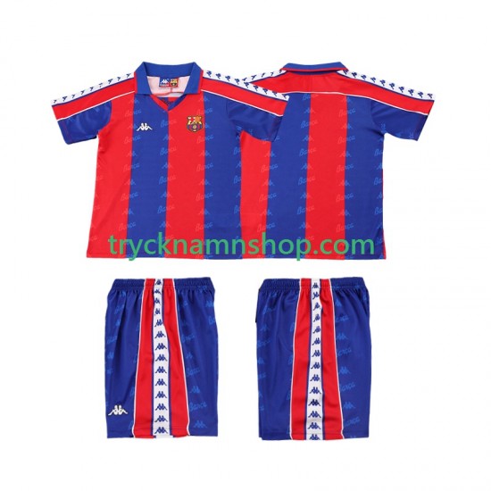FC Barcelona 1992 1995 Tröja Retro 1:a Matchställ Barn Kortärmad