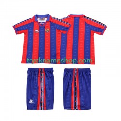 FC Barcelona 1996 1997 Tröja Retro 1:a Matchställ Barn Kortärmad