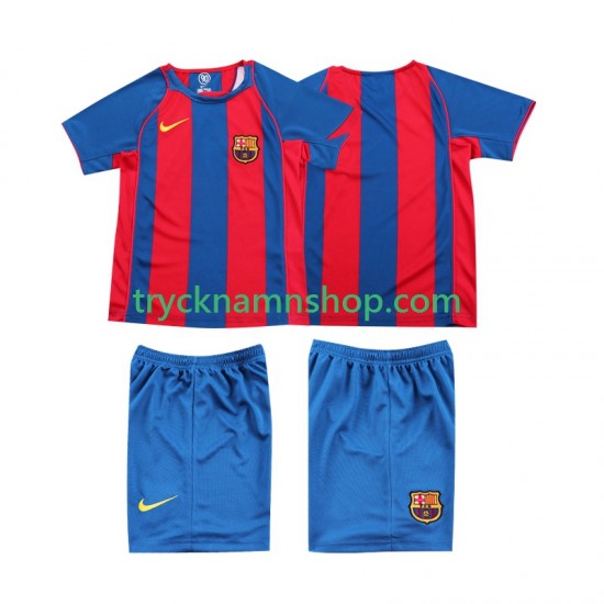 FC Barcelona 2004 2005 Tröja Retro 1:a Matchställ Barn Kortärmad