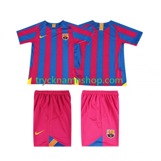 FC Barcelona 2005 2006 Tröja Retro 1:a Matchställ Barn Kortärmad
