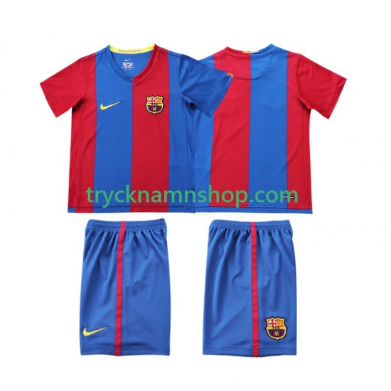 FC Barcelona 2006 2007 Tröja Retro 1:a Matchställ Barn Kortärmad