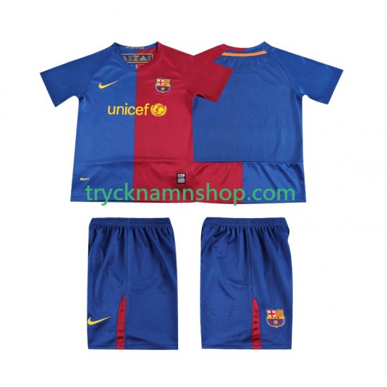 FC Barcelona 2008 2009 Tröja Retro 1:a Matchställ Barn Kortärmad