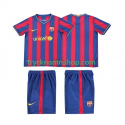 FC Barcelona 2009 2010 Tröja Retro 1:a Matchställ Barn Kortärmad