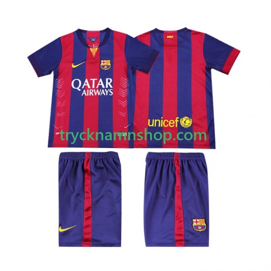 FC Barcelona 2014 2015 Tröja Retro 1:a Matchställ Barn Kortärmad