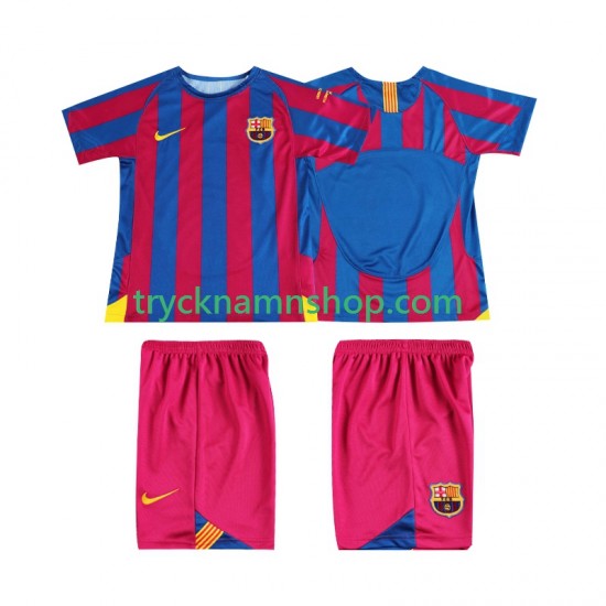 FC Barcelona Champions League 2005 2006 Tröja Retro 1:a Matchställ Barn Kortärmad