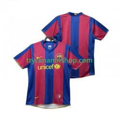 FC Barcelona 2007 2008 Tröja Retro 1:a Matchställ Män Kortärmad