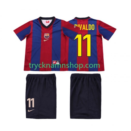 FC Barcelona Ronaldo 11 1998 1999 Tröja Retro 1:a Matchställ Barn Kortärmad