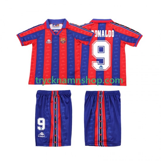 FC Barcelona Ronaldo 1996 1997 Tröja Retro 1:a Matchställ Barn Kortärmad
