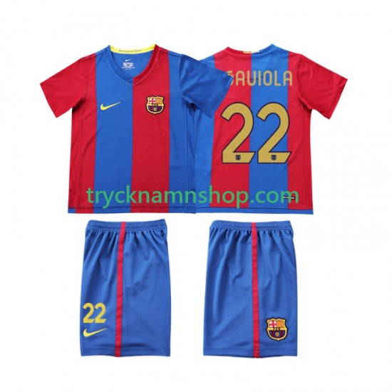 FC Barcelona SAUIOLA 22 2006 2007 Tröja Retro 1:a Matchställ Barn Kortärmad