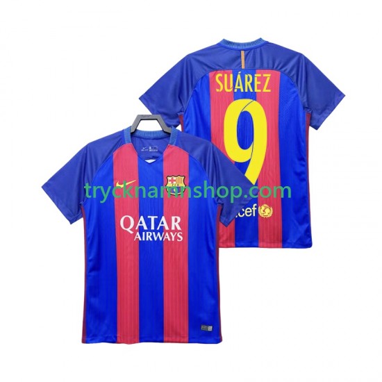 FC Barcelona SUAREZ 9 2016 2017 Tröja Retro 1:a Matchställ Män Kortärmad