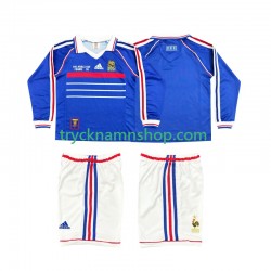 Frankrike 1998 Tröja Retro 1:a Matchställ Barn Långärmad