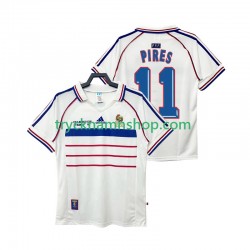 Frankrike PIRES 11 1998 Tröja Retro 2:a Matchställ Män Kortärmad