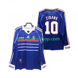 Frankrike ZIDANE 10 1998 Tröja Retro 1:a Matchställ Män Långärmad