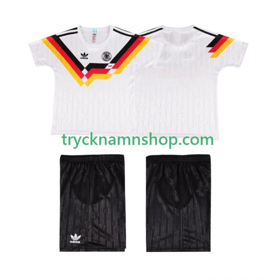 Tyskland 1990 Tröja Retro 1:a Matchställ Barn Kortärmad