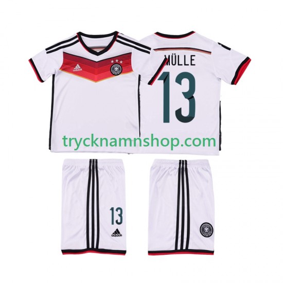 Tyskland MULLER 13 2014 Tröja Retro 1:a Matchställ Barn Kortärmad