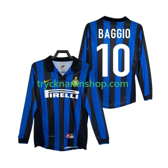 Inter Milan BAGGIO 10 1998 1999 Tröja Retro 1:a Matchställ Män Långärmad