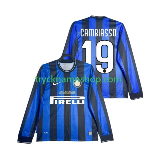 Inter Milan CAMBIASSO 19 2009 2010 Tröja Retro 1:a Matchställ Män Långärmad